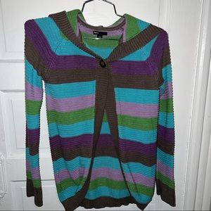 GAP Kids Knit Heavy Colorful Striped Cardigan